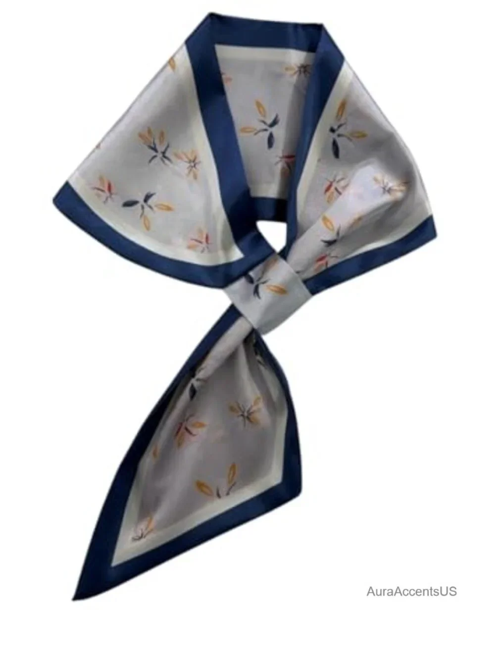 Skinny Silk Scarf for Women, Satin Narrow Long Neckerchief, Easy Pull Through